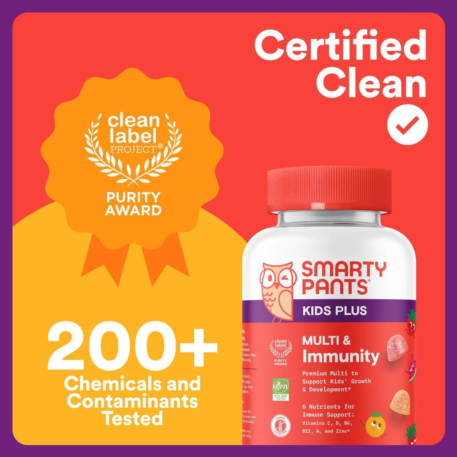 image:imageSmartyPants Kids Immunity Elderberry Gummies Kids Immune Support Supplement Vitamin C Vitamin D Vitamins B6 amp B12 and Zinc Gluten Free Elderberry Flavor 60 Count 30 Day SupplyMulti Immunity