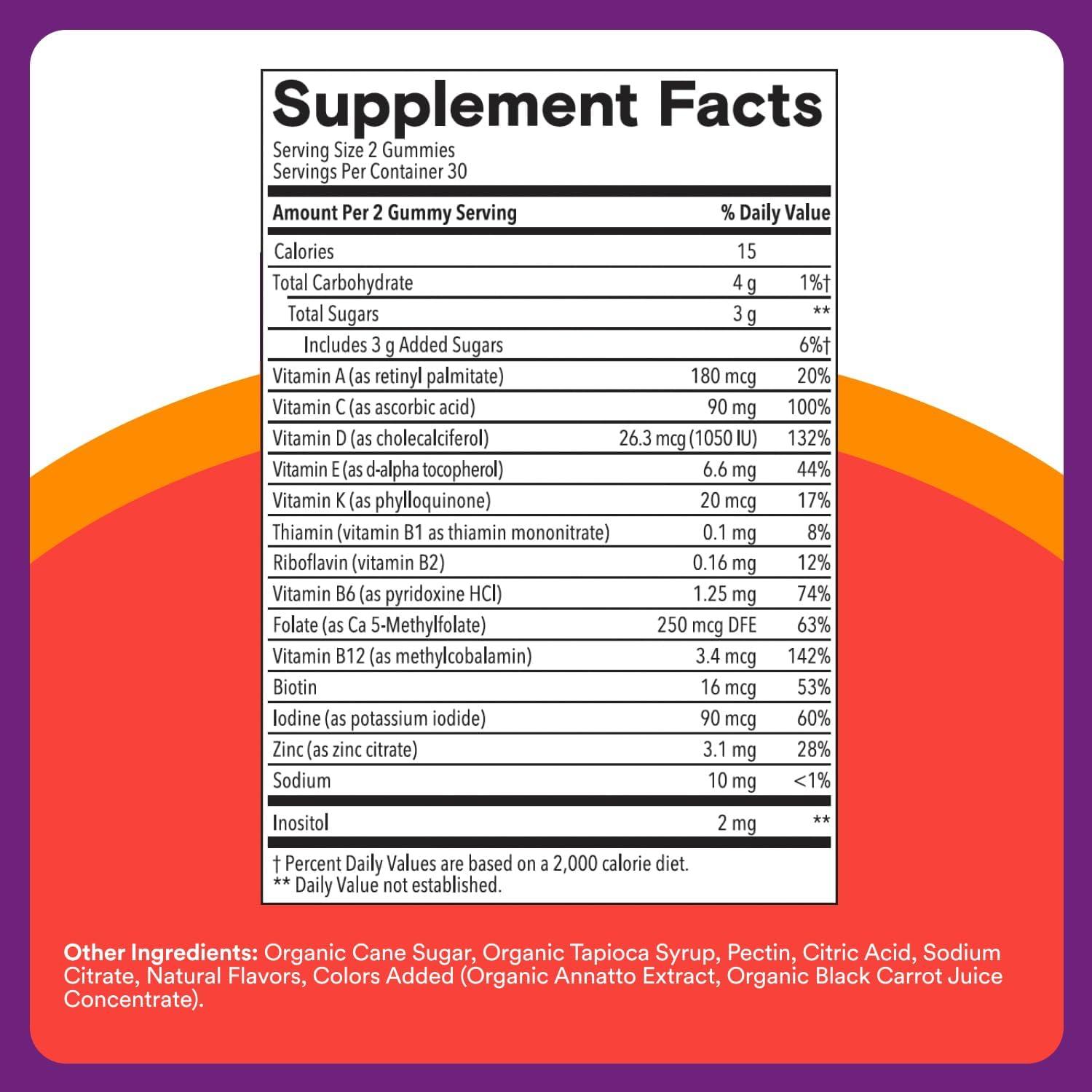 image:imageSmartyPants Kids Immunity Elderberry Gummies Kids Immune Support Supplement Vitamin C Vitamin D Vitamins B6 amp B12 and Zinc Gluten Free Elderberry Flavor 60 Count 30 Day SupplyMulti Immunity