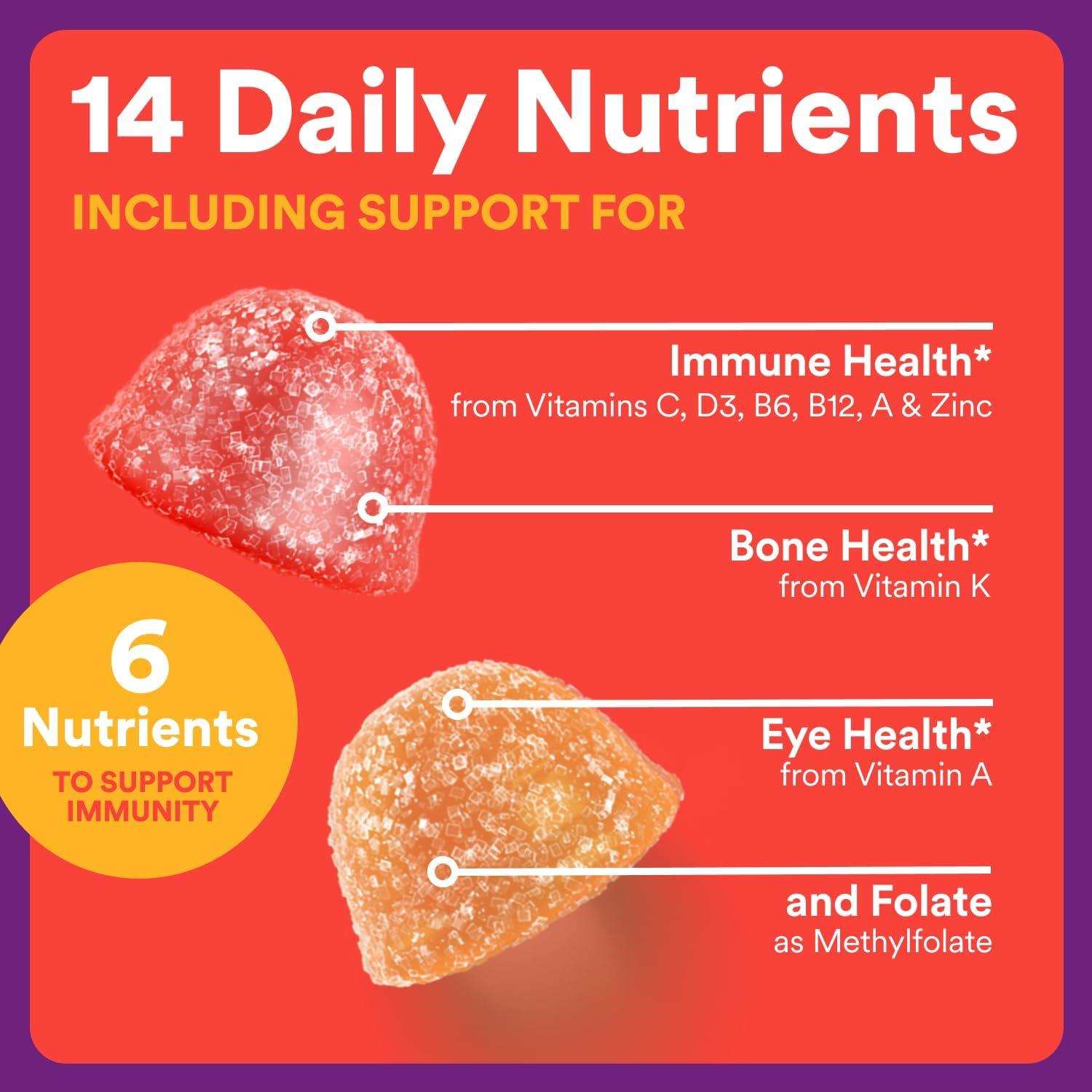 image:imageSmartyPants Kids Immunity Elderberry Gummies Kids Immune Support Supplement Vitamin C Vitamin D Vitamins B6 amp B12 and Zinc Gluten Free Elderberry Flavor 60 Count 30 Day SupplyMulti Immunity