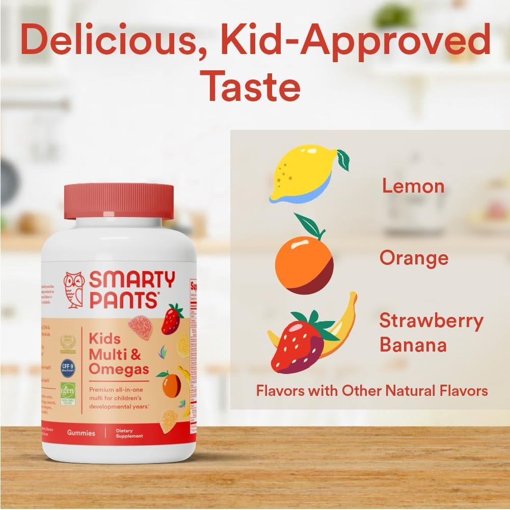 image:imageSmartyPants Kids Multivitamin Gummies with Omega 3 DHAEPA Vitamins D3 C B12 B6 A K and Zinc Gluten Free Clean Label Three Fruit Flavors 60 Gummies 30 Day SupplyFruit OLD
