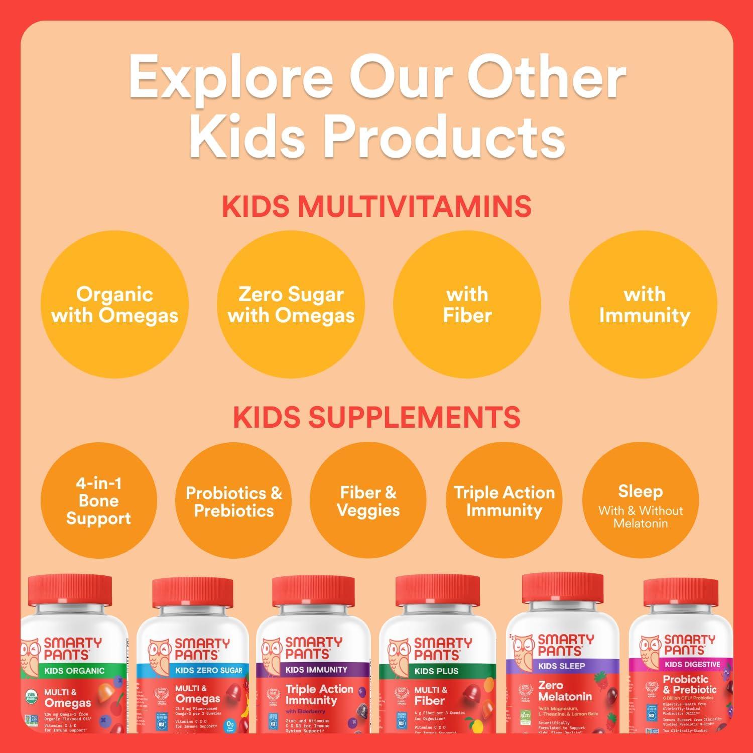 image:imageSmartyPants Kids Multivitamin Gummies with Omega 3 DHAEPA Vitamins D3 C B12 B6 A K and Zinc Gluten Free Clean Label Three Fruit Flavors 60 Gummies 30 Day SupplyThree Fruit NEW
