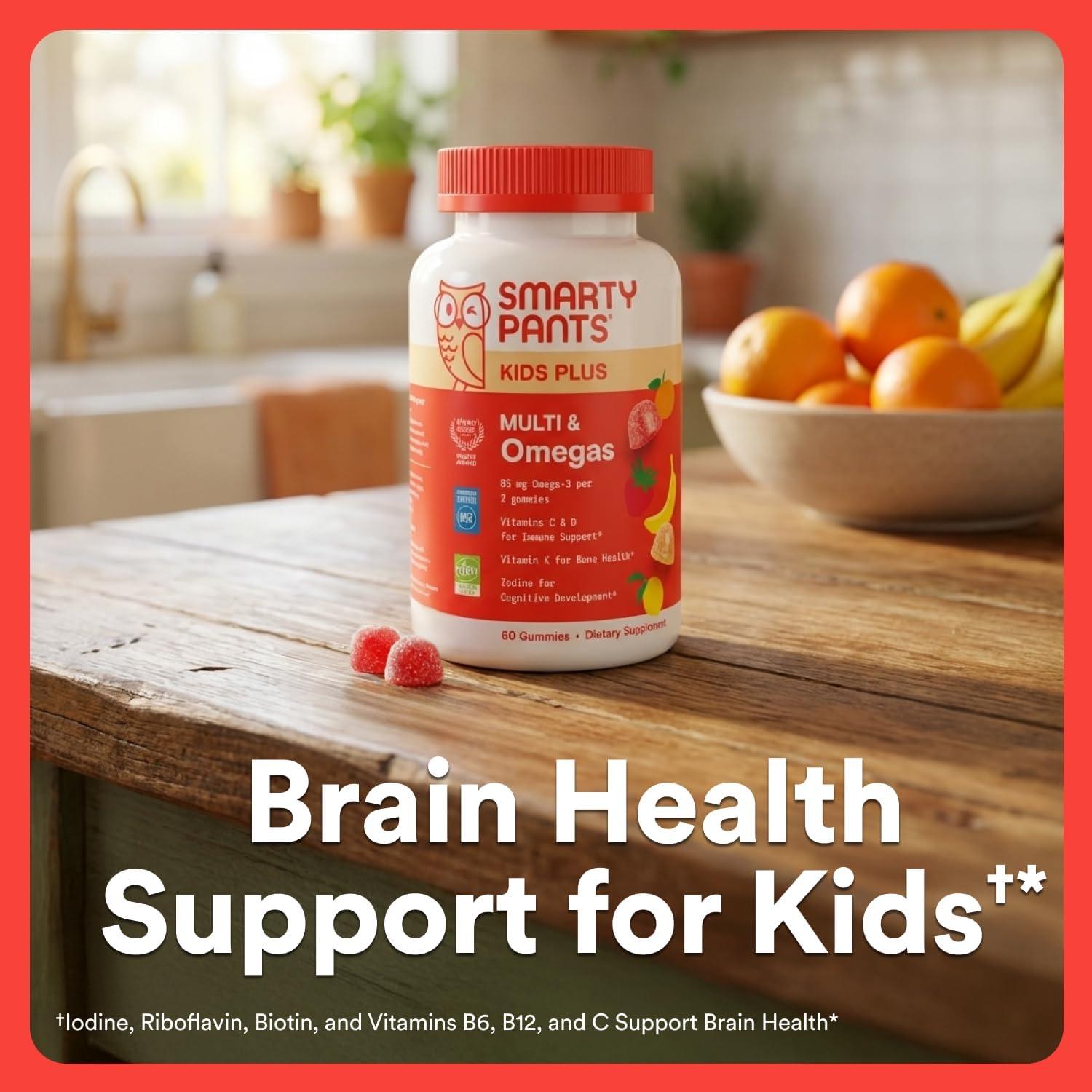 image:imageSmartyPants Kids Multivitamin Gummies with Omega 3 DHAEPA Vitamins D3 C B12 B6 A K and Zinc Gluten Free Clean Label Three Fruit Flavors 60 Gummies 30 Day SupplyThree Fruit NEW