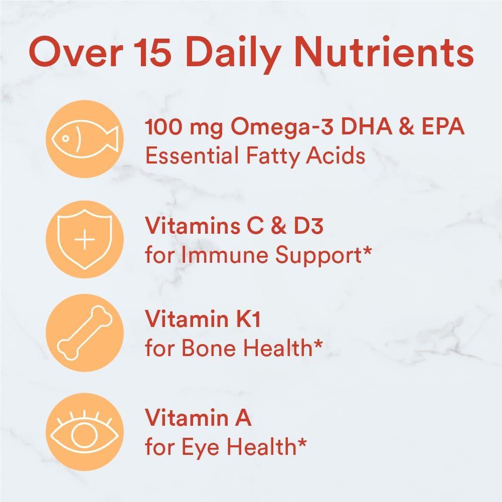 image:imageSmartyPants Kids Multivitamin Gummies with Omega 3 DHAEPA Vitamins D3 C B12 B6 A K and Zinc Gluten Free Clean Label Three Fruit Flavors 60 Gummies 30 Day SupplyFruit OLD