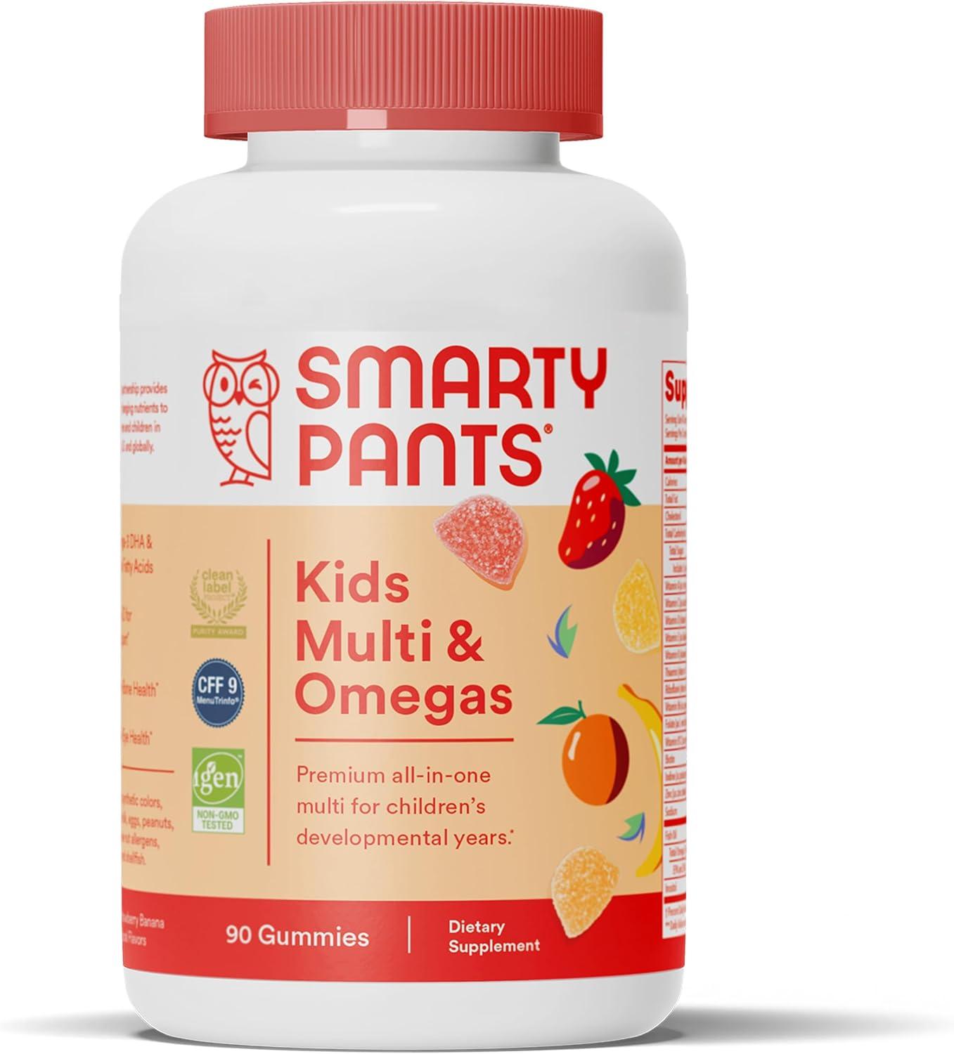 image:imageSmartyPants Kids Multivitamin Gummies with Omega 3 DHAEPA Vitamins D3 C B12 B6 A K and Zinc Gluten Free Clean Label Three Fruit Flavors 60 Gummies 30 Day SupplyFruit OLD