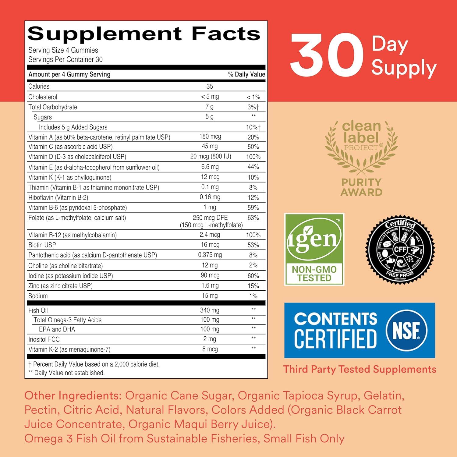 image:imageSmartyPants Kids Multivitamin Gummies with Omega 3 DHAEPA Vitamins D3 C B12 B6 A K and Zinc Gluten Free Clean Label Three Fruit Flavors 60 Gummies 30 Day SupplyCherr Berry OLD