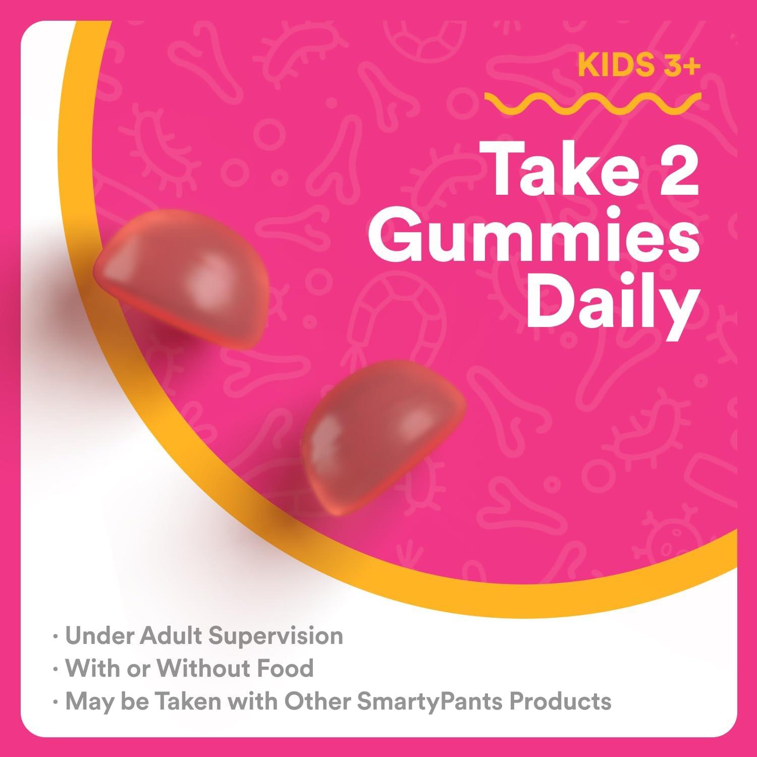 image:imageSmartyPants Kids Probiotic amp Prebiotic Gummies for Digestive Health Gut Health Supplement Clinically Studied Prebiotic for Immune Support Strawberry 60 Count 30 Day Supply1 Count Pack of 1