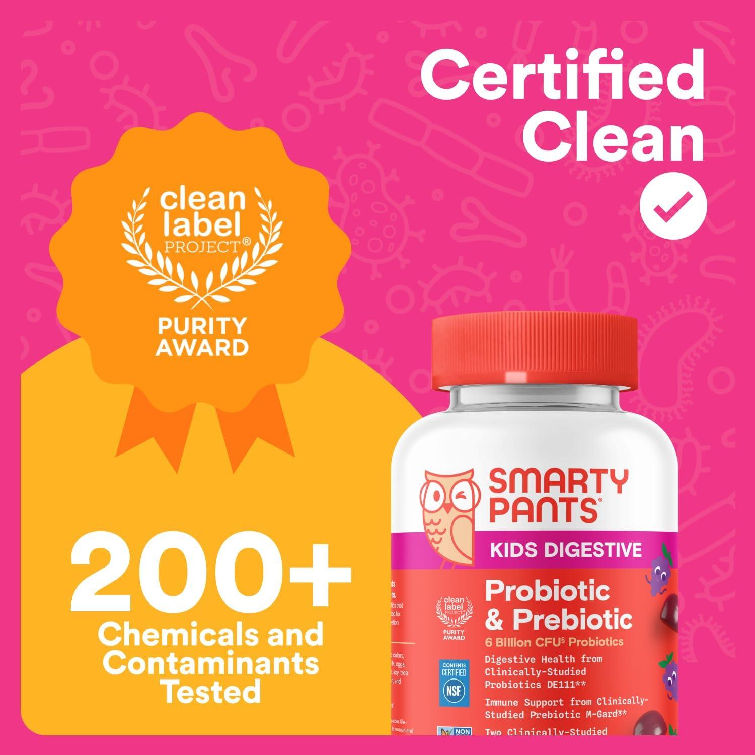 image:imageSmartyPants Kids Probiotic amp Prebiotic Gummies for Digestive Health Gut Health Supplement Clinically Studied Prebiotic for Immune Support Strawberry 60 Count 30 Day Supply60 Count Pack of 1