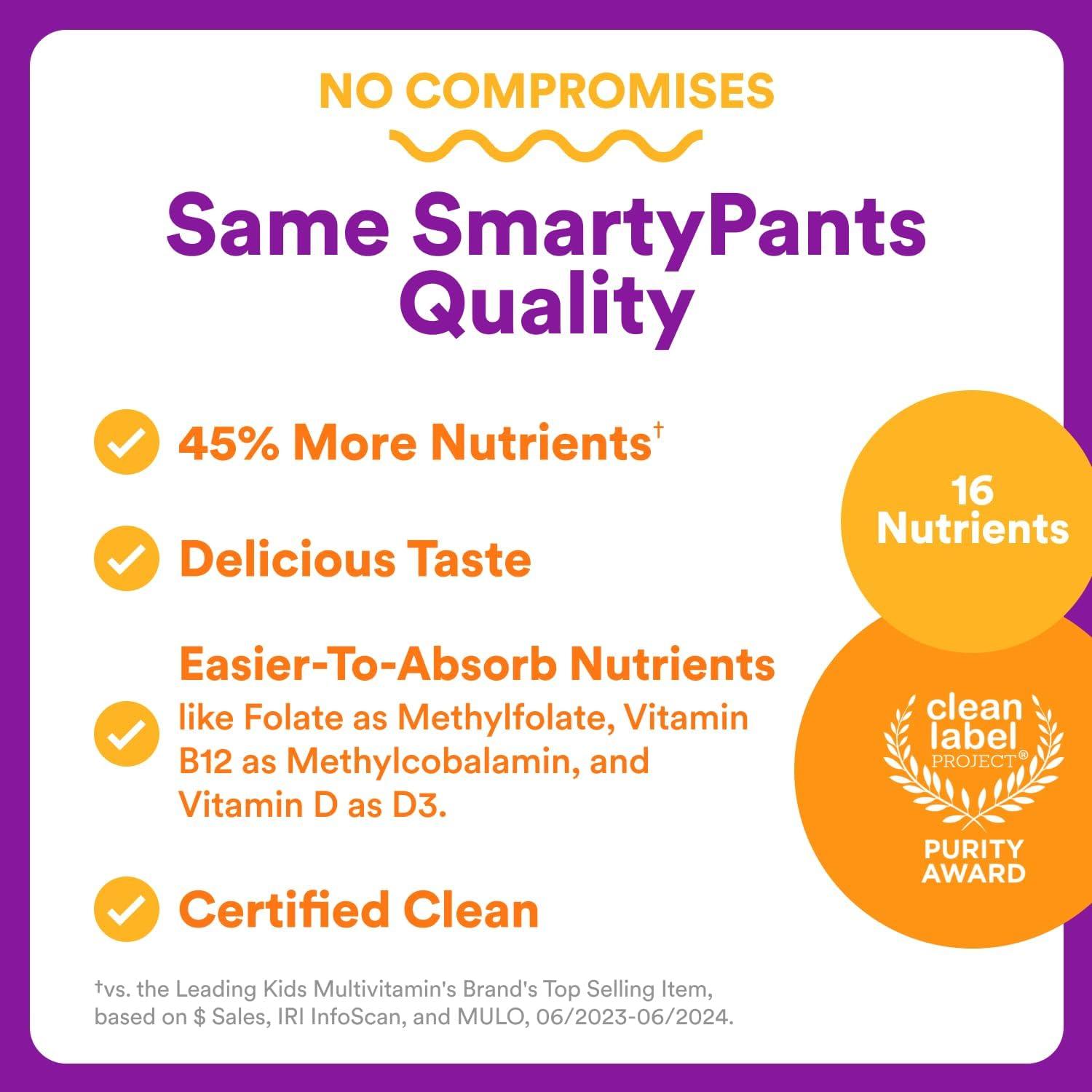 image:imageSmartyPants Toddler Multivitamin Gummies Omega 3 DHAEPA Vitamins D3 C Vitamin B12 B6 A K amp Zinc Biotin Gluten Free Three Fruit Flavors 60 Count 30 Day SupplyNew 30 Day Supply