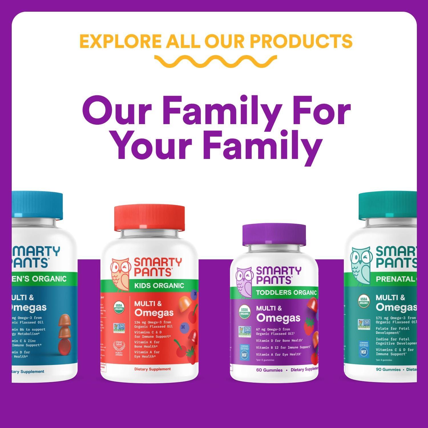 image:imageSmartyPants Toddler Multivitamin Gummies Omega 3 DHAEPA Vitamins D3 C Vitamin B12 B6 A K amp Zinc Biotin Gluten Free Three Fruit Flavors 60 Count 30 Day SupplyNew 30 Day Supply