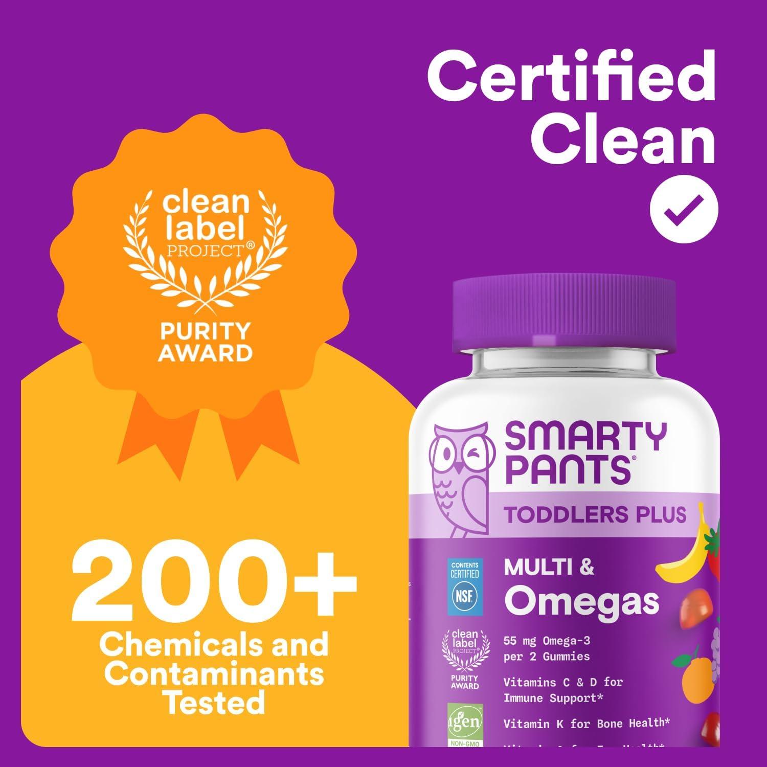 image:imageSmartyPants Toddler Multivitamin Gummies Omega 3 DHAEPA Vitamins D3 C Vitamin B12 B6 A K amp Zinc Biotin Gluten Free Three Fruit Flavors 60 Count 30 Day SupplyNew 30 Day Supply