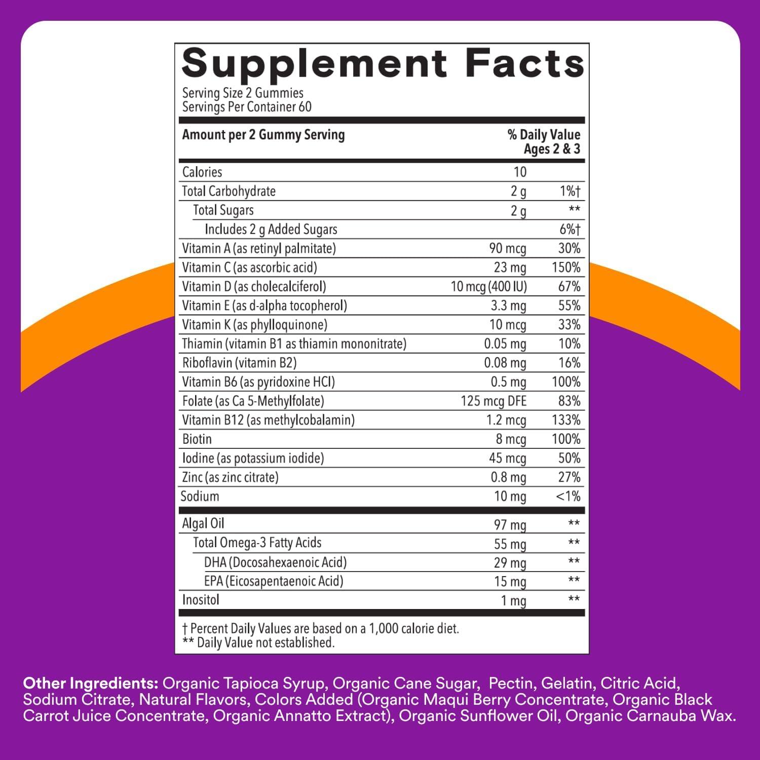 image:imageSmartyPants Toddler Multivitamin Gummies Omega 3 DHAEPA Vitamins D3 C Vitamin B12 B6 A K amp Zinc Biotin Gluten Free Three Fruit Flavors 60 Count 30 Day SupplyNew 60 Day Supply
