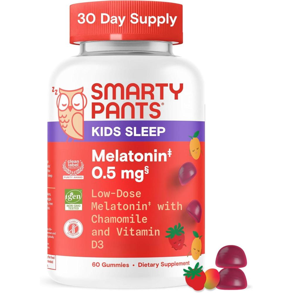 image:imageSmartyPants Kids Immunity Elderberry Gummies Kids Immune Support Supplement Vitamin C Vitamin D Vitamins B6 amp B12 and Zinc Gluten Free Elderberry Flavor 60 Count 30 Day SupplySleep