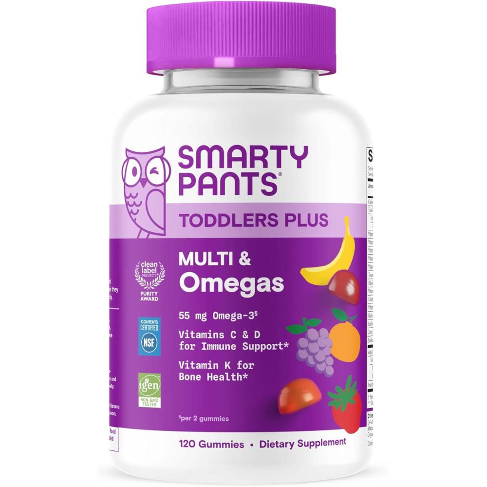 image:imageSmartyPants Toddler Multivitamin Gummies Omega 3 DHAEPA Vitamins D3 C Vitamin B12 B6 A K amp Zinc Biotin Gluten Free Three Fruit Flavors 60 Count 30 Day SupplyNew 60 Day Supply