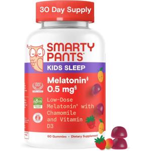 SmartyPants Kids Immunity Elderberry Gummies: Kids Immune Support Supplement, Vitamin C, Vitamin D, Vitamins B6 & B12 and Zinc, Gluten Free, Elderberry Flavor, 60 Count (30 Day Supply)(Sleep)