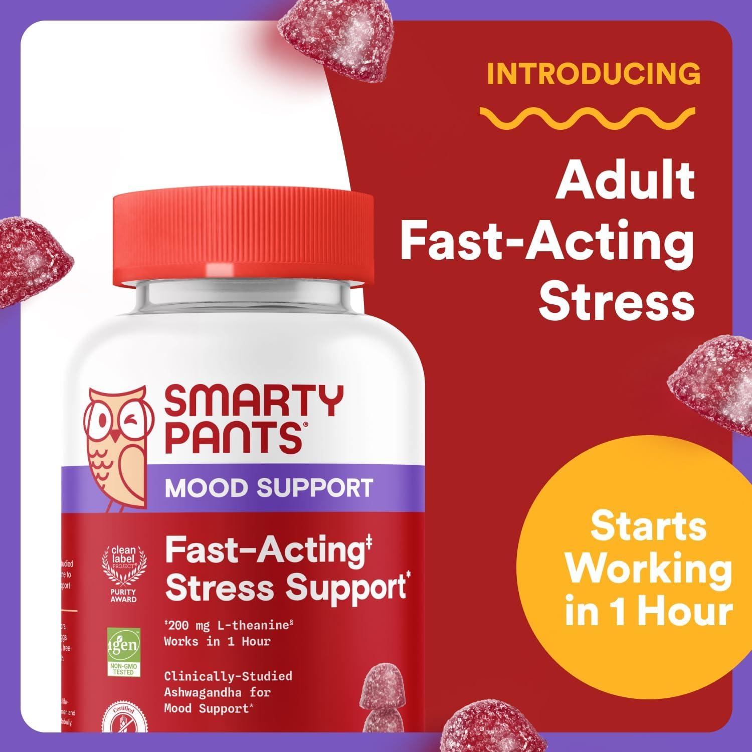 image:imageSmartyPants Adult Sleep Gummies with Melatonin Magnesium amp LTheanine DrugFree NonHabit Forming Sleep Aid FastActing Blueberry BlackBerry Flavor 60 CountAdult Stress Gummies