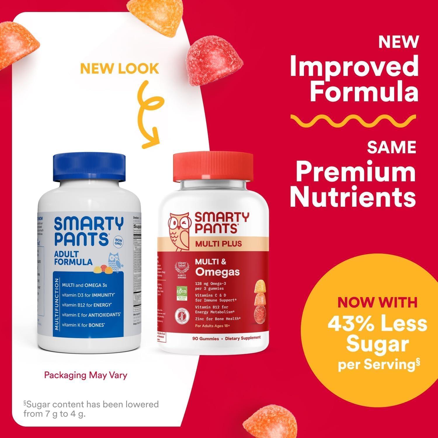 image:imageSmartyPants Adult Sleep Gummies with Melatonin Magnesium amp LTheanine DrugFree NonHabit Forming Sleep Aid FastActing Blueberry BlackBerry Flavor 60 CountAdult Mutivitamin Gummies