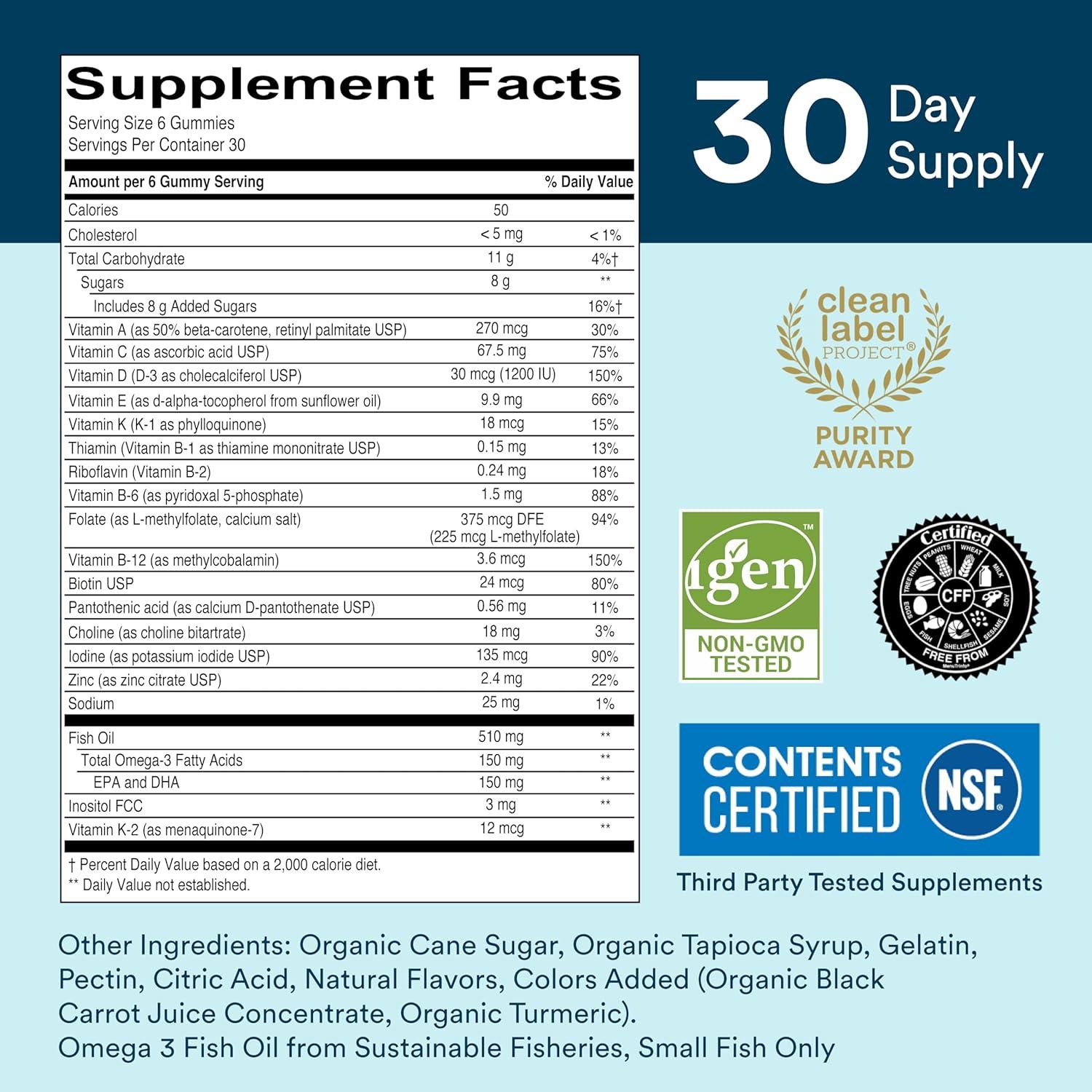 image:imageSmartyPants Adult Sleep Gummies with Melatonin Magnesium amp LTheanine DrugFree NonHabit Forming Sleep Aid FastActing Blueberry BlackBerry Flavor 60 CountAdult Multivitamin