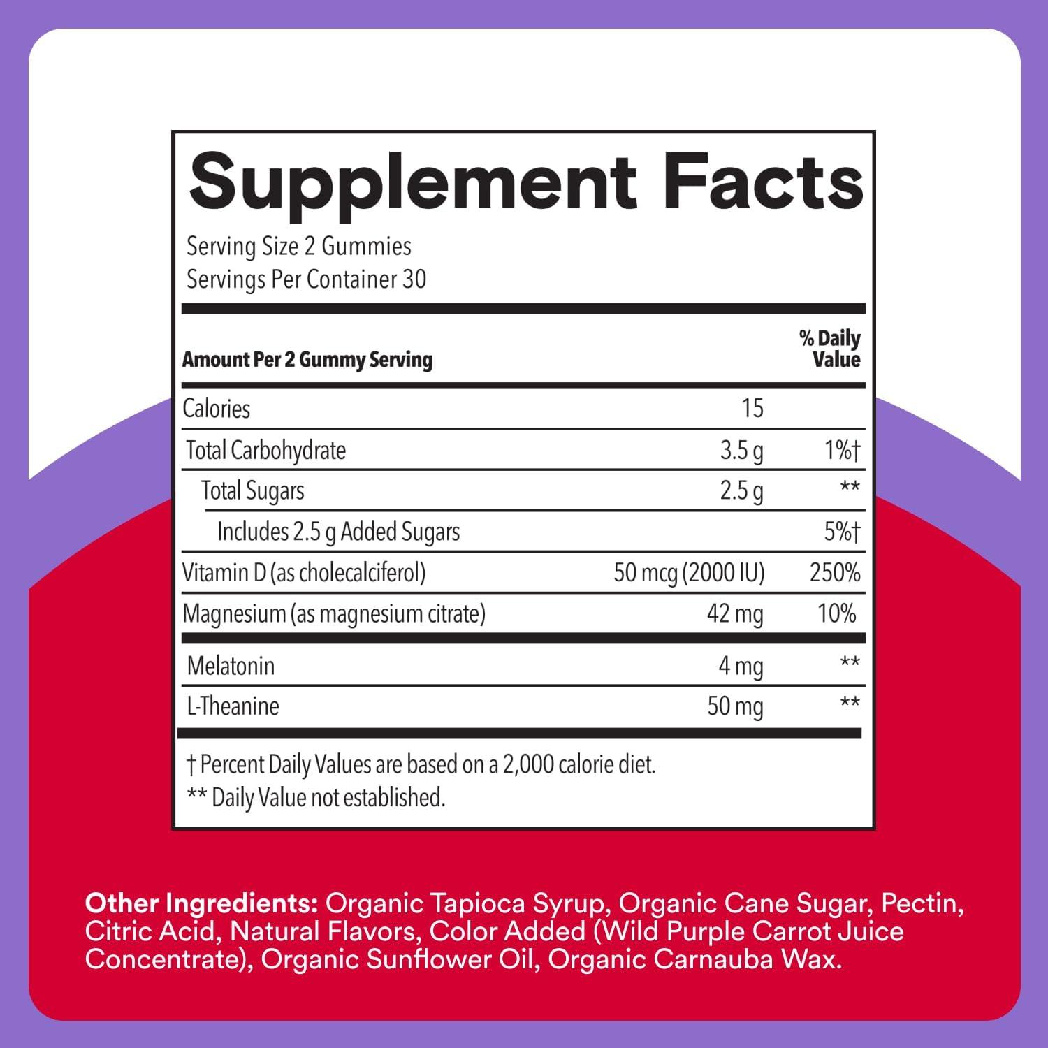 image:imageSmartyPants Adult Sleep Gummies with Melatonin Magnesium amp LTheanine DrugFree NonHabit Forming Sleep Aid FastActing Blueberry BlackBerry Flavor 60 CountAdult Sleep Gummies