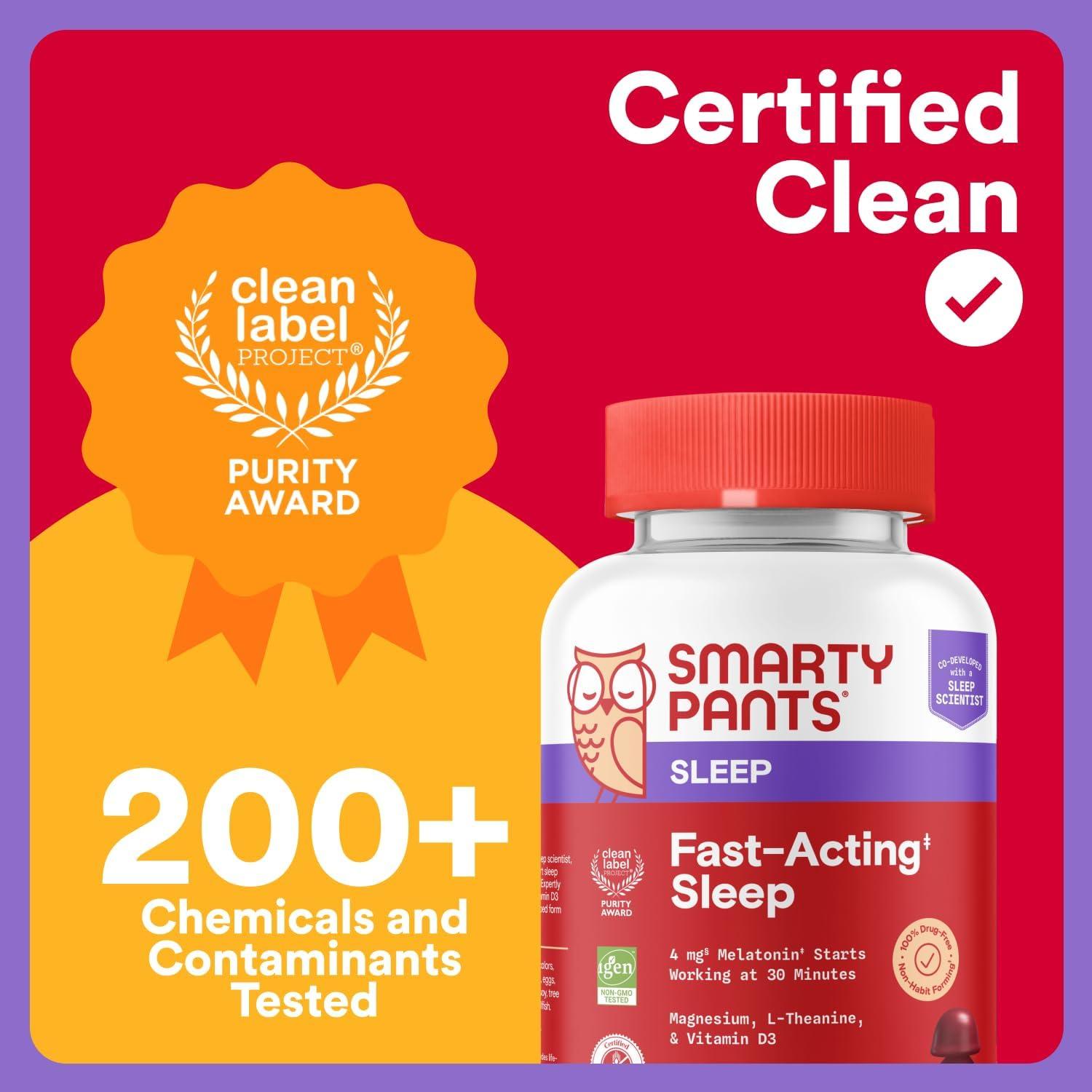 image:imageSmartyPants Adult Sleep Gummies with Melatonin Magnesium amp LTheanine DrugFree NonHabit Forming Sleep Aid FastActing Blueberry BlackBerry Flavor 60 CountAdult Sleep Gummies