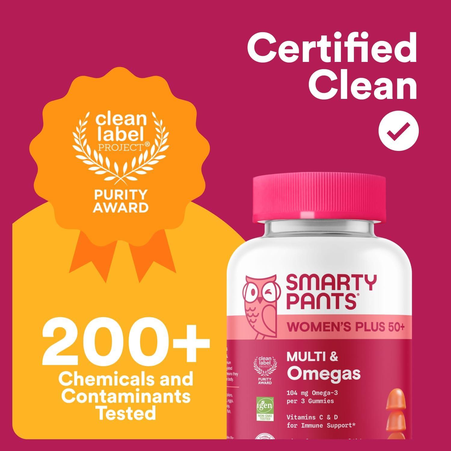image:imageSmartyPants Multivitamin Gummy for Women 50 and Over Omega 3 DHAEPA Methylfolate CoQ10 Vitamin D3 C Vitamin B12 B6 A K Biotin Gluten Free 90 Count 30 Day Supply1 Count Pack of 1