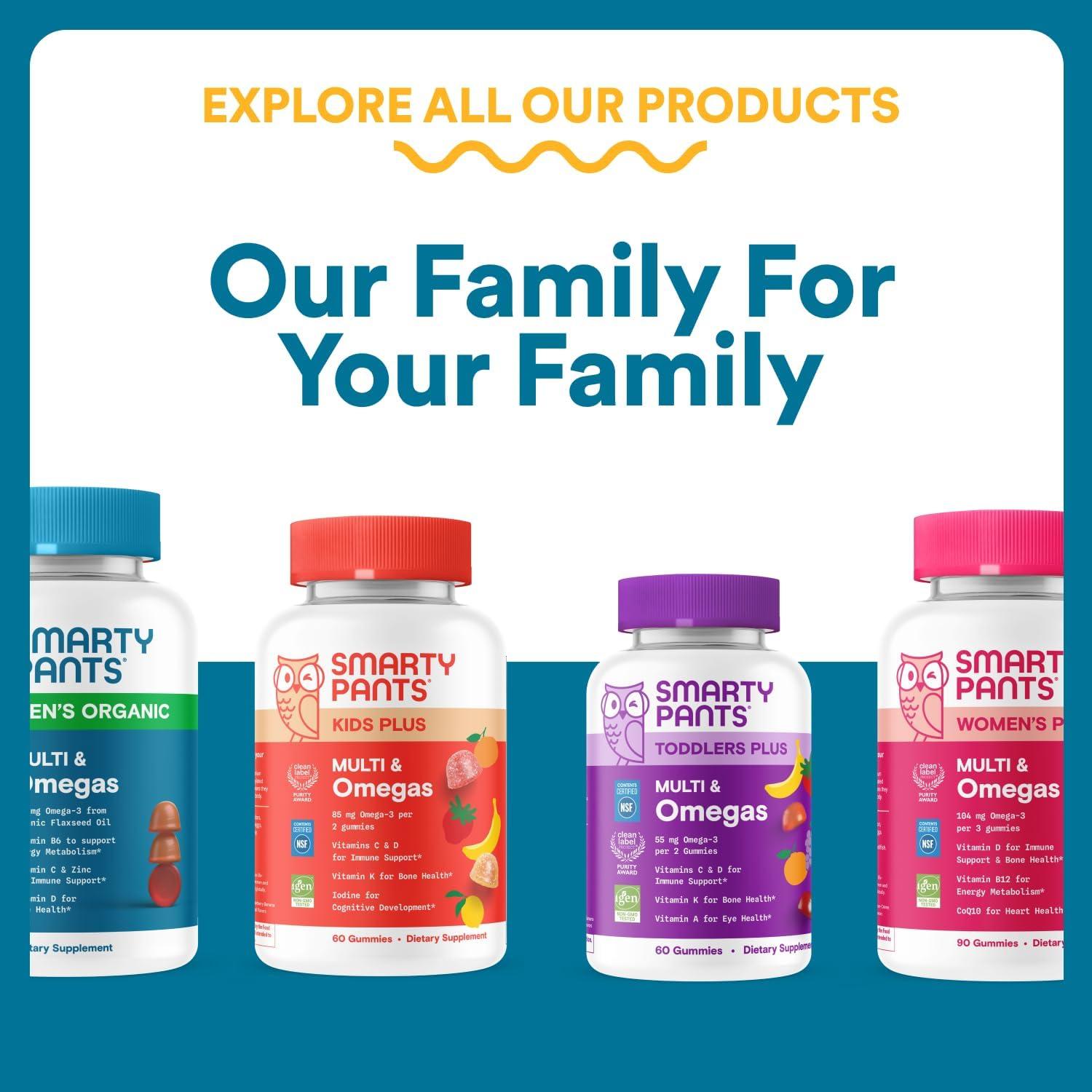 image:imageSmartyPants Multivitamin for Men Organic Gummies Methylfolate Omega 3 ALA Vitamin D3 C Vitamin B12 B6 A K amp Zinc for Immune Support Biotin Vegetarian 120 Gummies 30 Day SupplyMixed Fruit