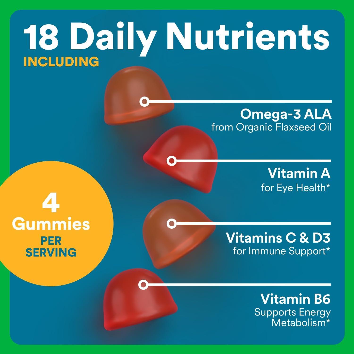 image:imageSmartyPants Multivitamin for Men Organic Gummies Methylfolate Omega 3 ALA Vitamin D3 C Vitamin B12 B6 A K amp Zinc for Immune Support Biotin Vegetarian 120 Gummies 30 Day SupplyOrganic Mixed Fruit