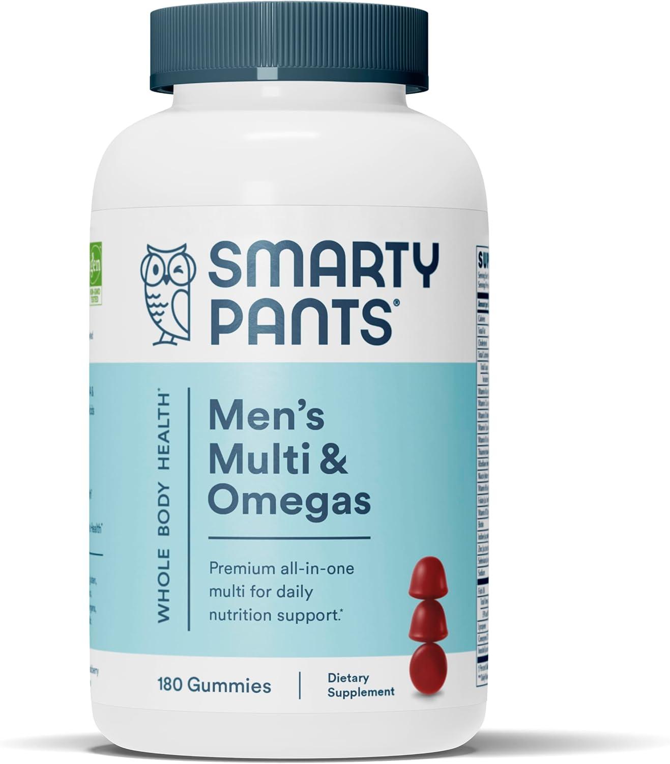 image:imageSmartyPants Multivitamin for Men Organic Gummies Methylfolate Omega 3 ALA Vitamin D3 C Vitamin B12 B6 A K amp Zinc for Immune Support Biotin Vegetarian 120 Gummies 30 Day SupplyMixed Fruit