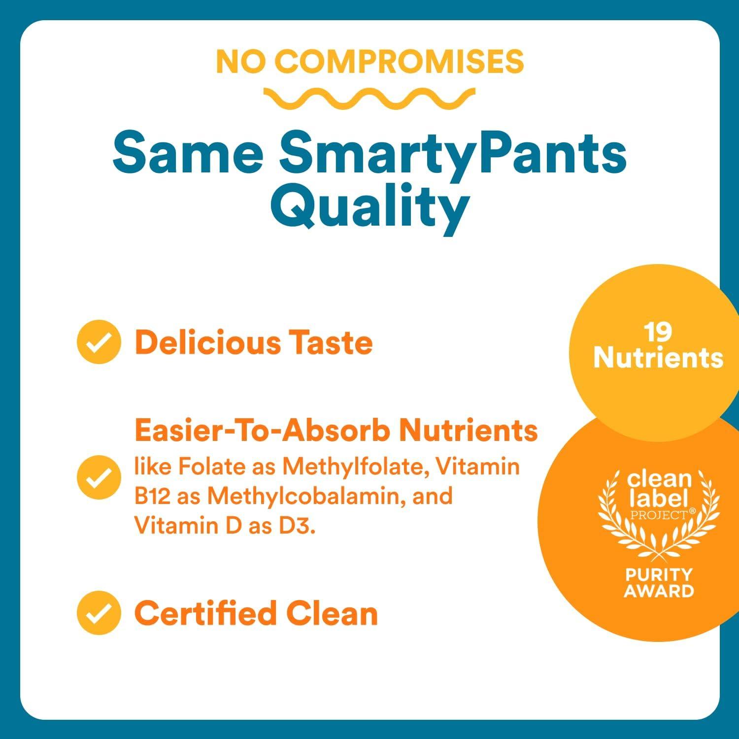 image:imageSmartyPants Multivitamin for Men Organic Gummies Methylfolate Omega 3 ALA Vitamin D3 C Vitamin B12 B6 A K amp Zinc for Immune Support Biotin Vegetarian 120 Gummies 30 Day SupplyMixed Fruit