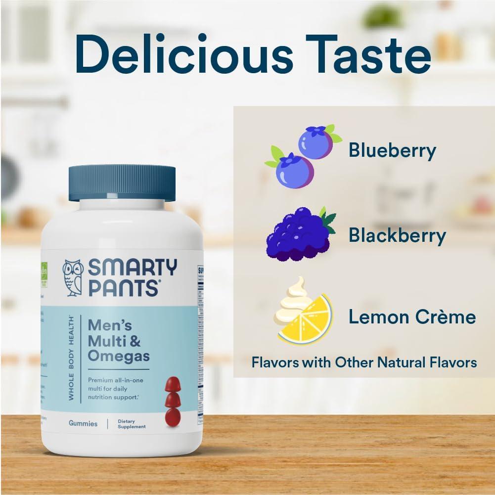 image:imageSmartyPants Multivitamin for Men Organic Gummies Methylfolate Omega 3 ALA Vitamin D3 C Vitamin B12 B6 A K amp Zinc for Immune Support Biotin Vegetarian 120 Gummies 30 Day SupplyMixed Fruit