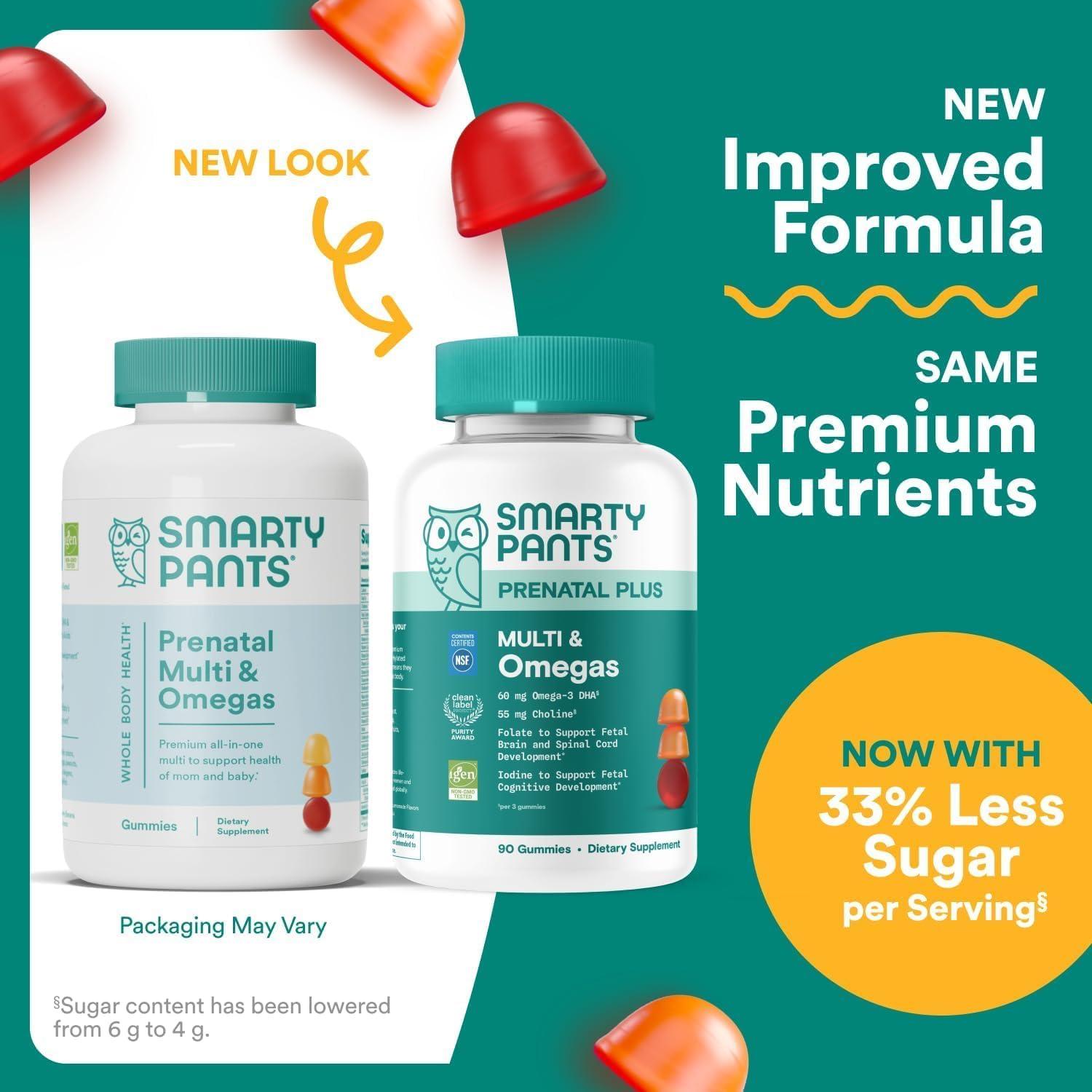 image:imageSmartyPants Prenatal Multivitamin Gummies Omega 3 DHAEPA Methylfolate Biotin Vitamin D3 C Vitamin B12 B6 Vitamin A K amp Zinc Gluten Free 120 Count 40 Day SupplyNew 30 Day Supply