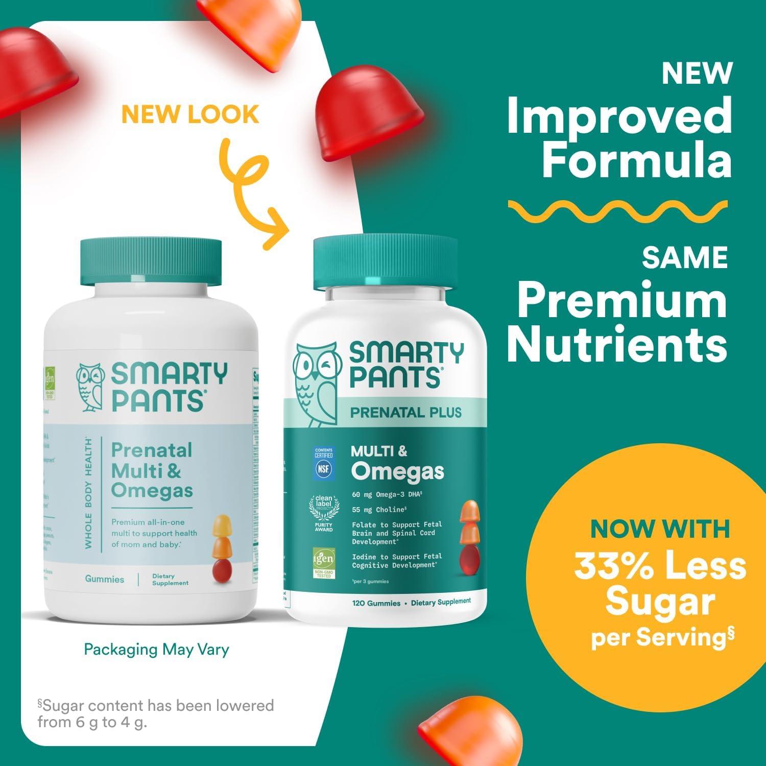 image:imageSmartyPants Prenatal Multivitamin Gummies Omega 3 DHAEPA Methylfolate Biotin Vitamin D3 C Vitamin B12 B6 Vitamin A K amp Zinc Gluten Free 120 Count 40 Day SupplyNew Formula