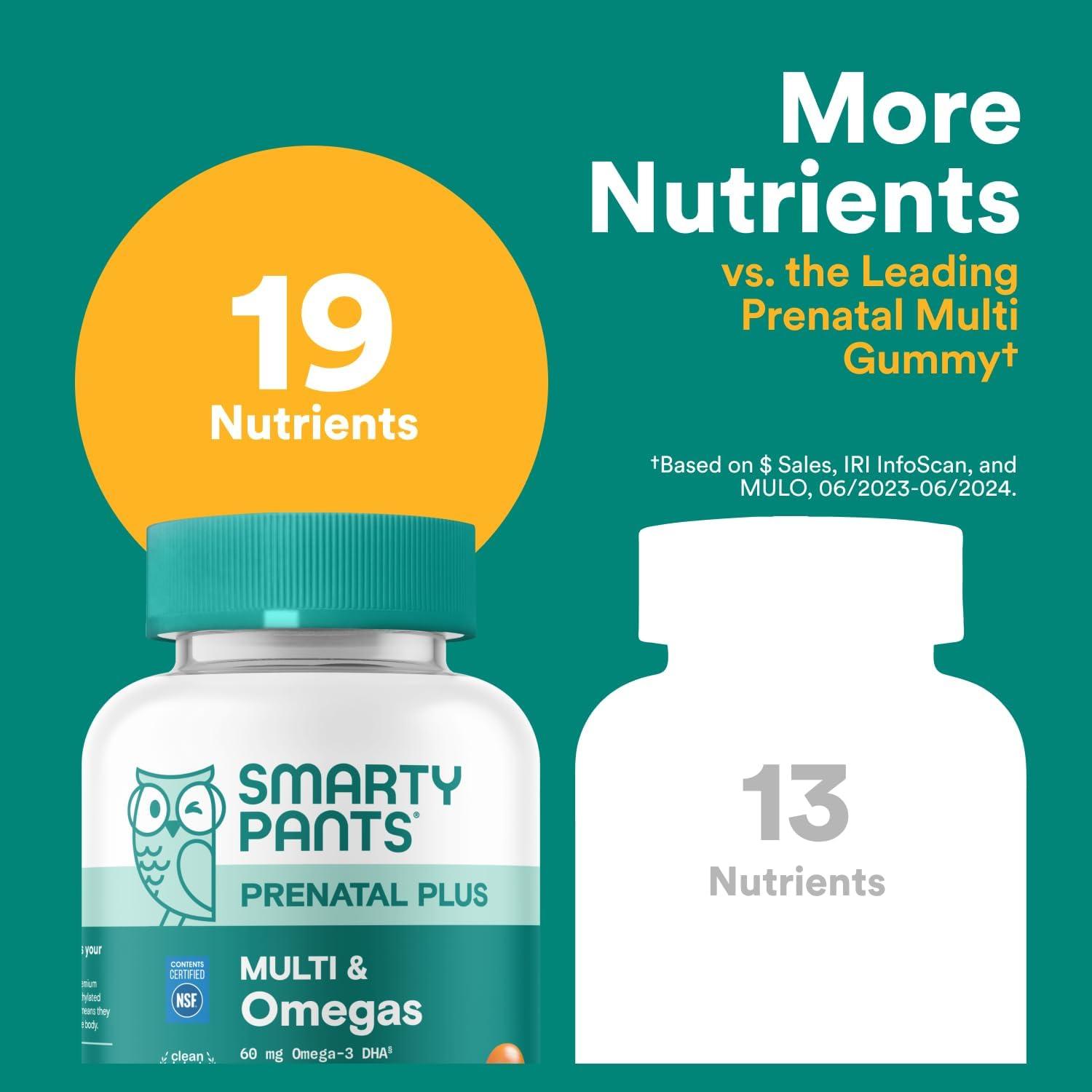 image:imageSmartyPants Prenatal Multivitamin Gummies Omega 3 DHAEPA Methylfolate Biotin Vitamin D3 C Vitamin B12 B6 Vitamin A K amp Zinc Gluten Free 120 Count 40 Day SupplyNew Formula
