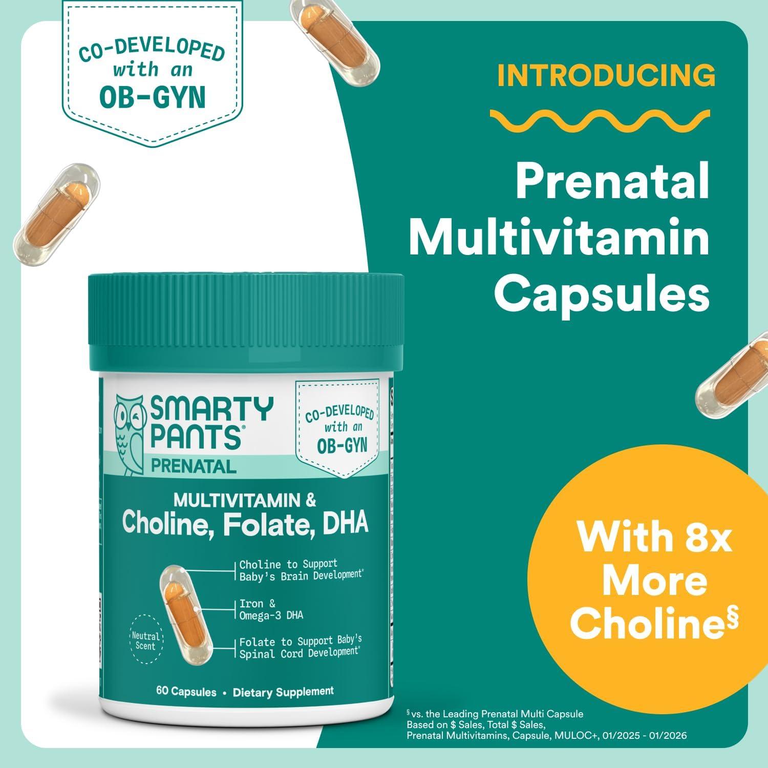 image:imageSmartyPants Prenatal Multivitamin Gummies Omega 3 DHAEPA Methylfolate Biotin Vitamin D3 C Vitamin B12 B6 Vitamin A K amp Zinc Gluten Free 120 Count 40 Day SupplyCapsules