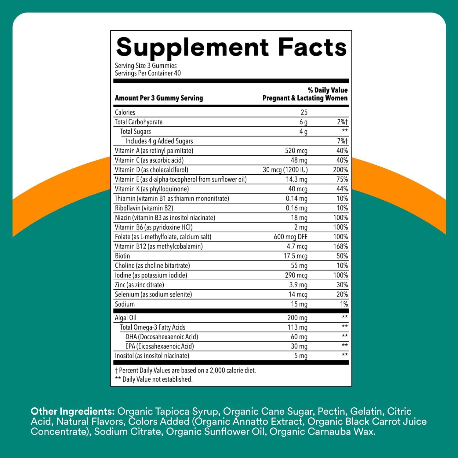 image:imageSmartyPants Prenatal Multivitamin Gummies Omega 3 DHAEPA Methylfolate Biotin Vitamin D3 C Vitamin B12 B6 Vitamin A K amp Zinc Gluten Free 120 Count 40 Day SupplyNew Formula