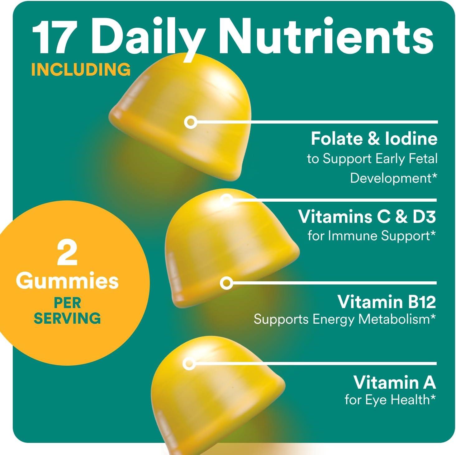image:imageSmartyPants Prenatal Vitamins for Women Multivitamin Gummies Pre and Postnatal Vitamins Biotin Methylfolate Vitamin D3 C Vitamin B12 B6 A K amp Zinc Inositol 60 Count 30 Day Supply1 Count Pack of 1