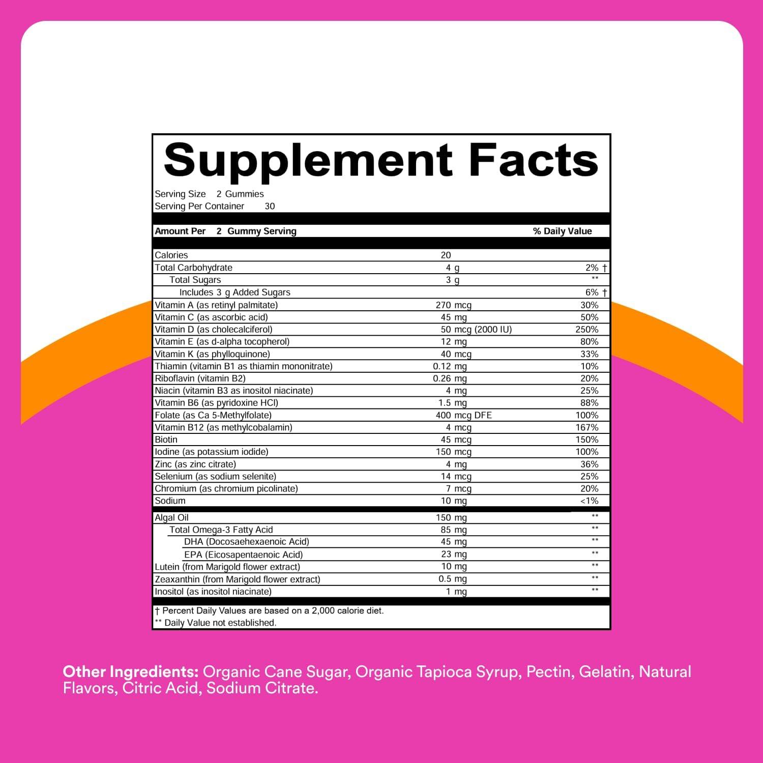 image:imageSmartyPants Teen Girl Multivitamin Gummies Omega 3 DHAEPA Vitamin C D3 B12 Vitamin A K amp Zinc Biotin to Support Hair Skin amp Nails Gluten Free 60 Count 30 Day Supply1 Count Pack of 1