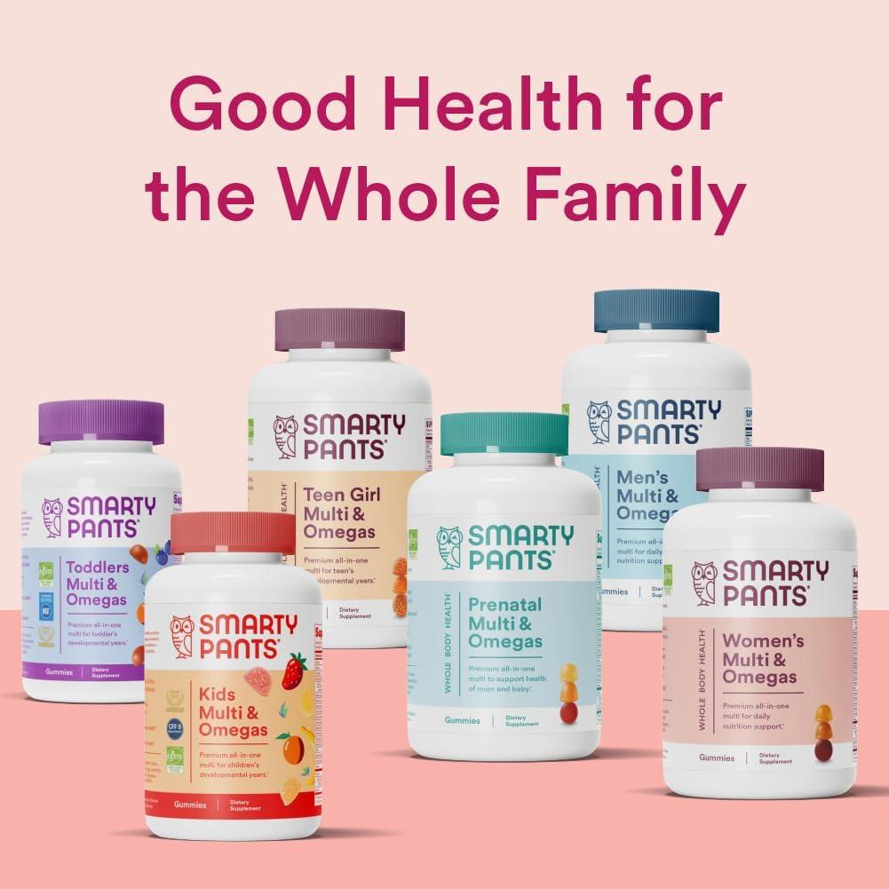 image:imageSmartyPants Teen Girl Multivitamin Gummies Omega 3 DHAEPA Vitamin C D3 B12 Vitamin A K amp Zinc Biotin to Support Hair Skin amp Nails Gluten Free 60 Count 30 Day Supply120 Count Pack of 2