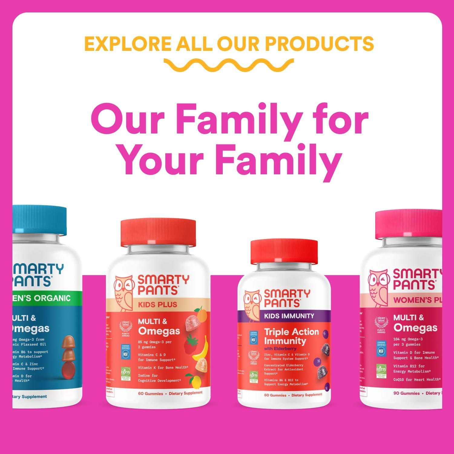 image:imageSmartyPants Teen Girl Multivitamin Gummies Omega 3 DHAEPA Vitamin C D3 B12 Vitamin A K amp Zinc Biotin to Support Hair Skin amp Nails Gluten Free 60 Count 30 Day Supply1 Count Pack of 1