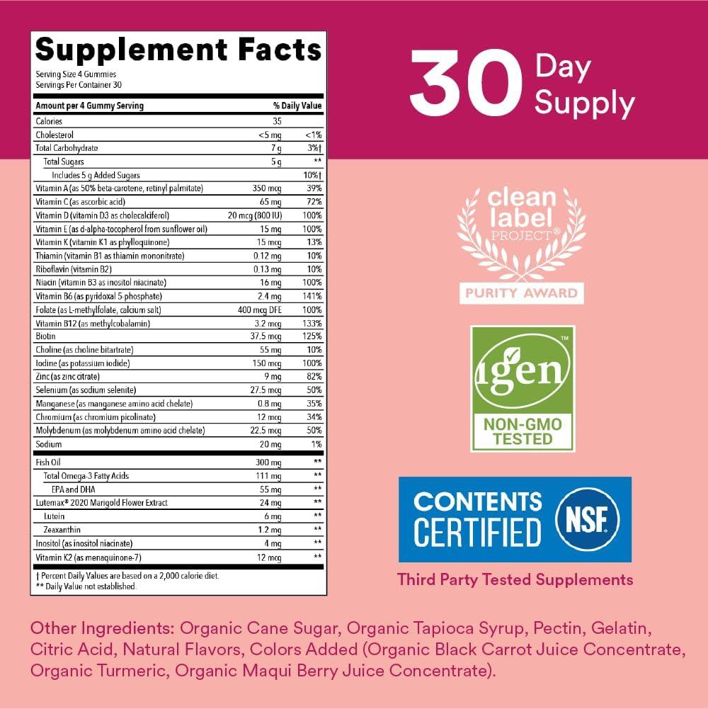 image:imageSmartyPants Teen Girl Multivitamin Gummies Omega 3 DHAEPA Vitamin C D3 B12 Vitamin A K amp Zinc Biotin to Support Hair Skin amp Nails Gluten Free 60 Count 30 Day Supply120 Count Pack of 1