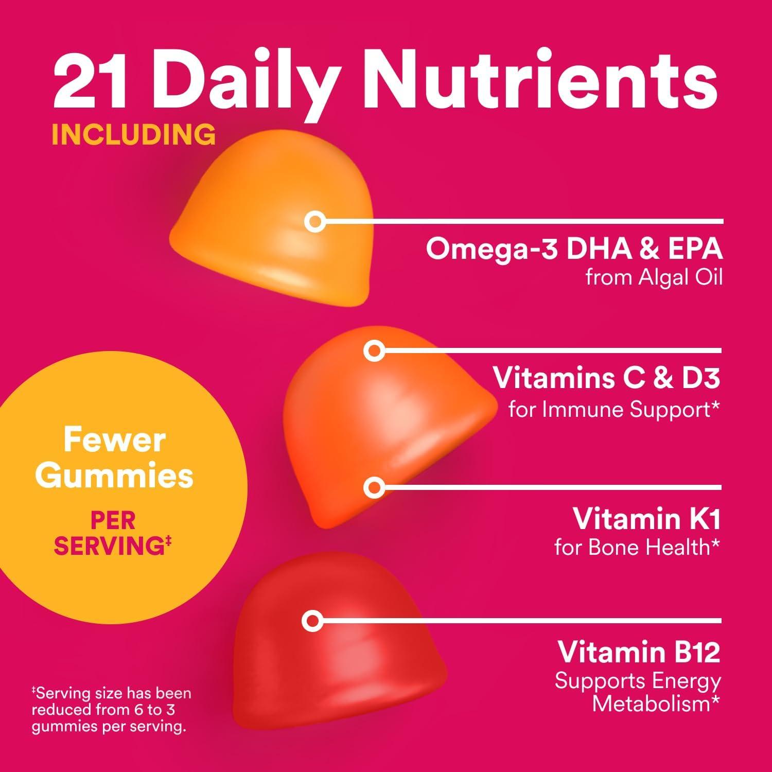 image:imageSmartyPants Womens Multivitamin Gummies Omega 3 DHAEPA Methylfolate CoQ10 Vitamin D3 C B12 B6 A K Zinc Three Fruit Flavors 90 Count 30 Day SupplyNew 30 Day Supply