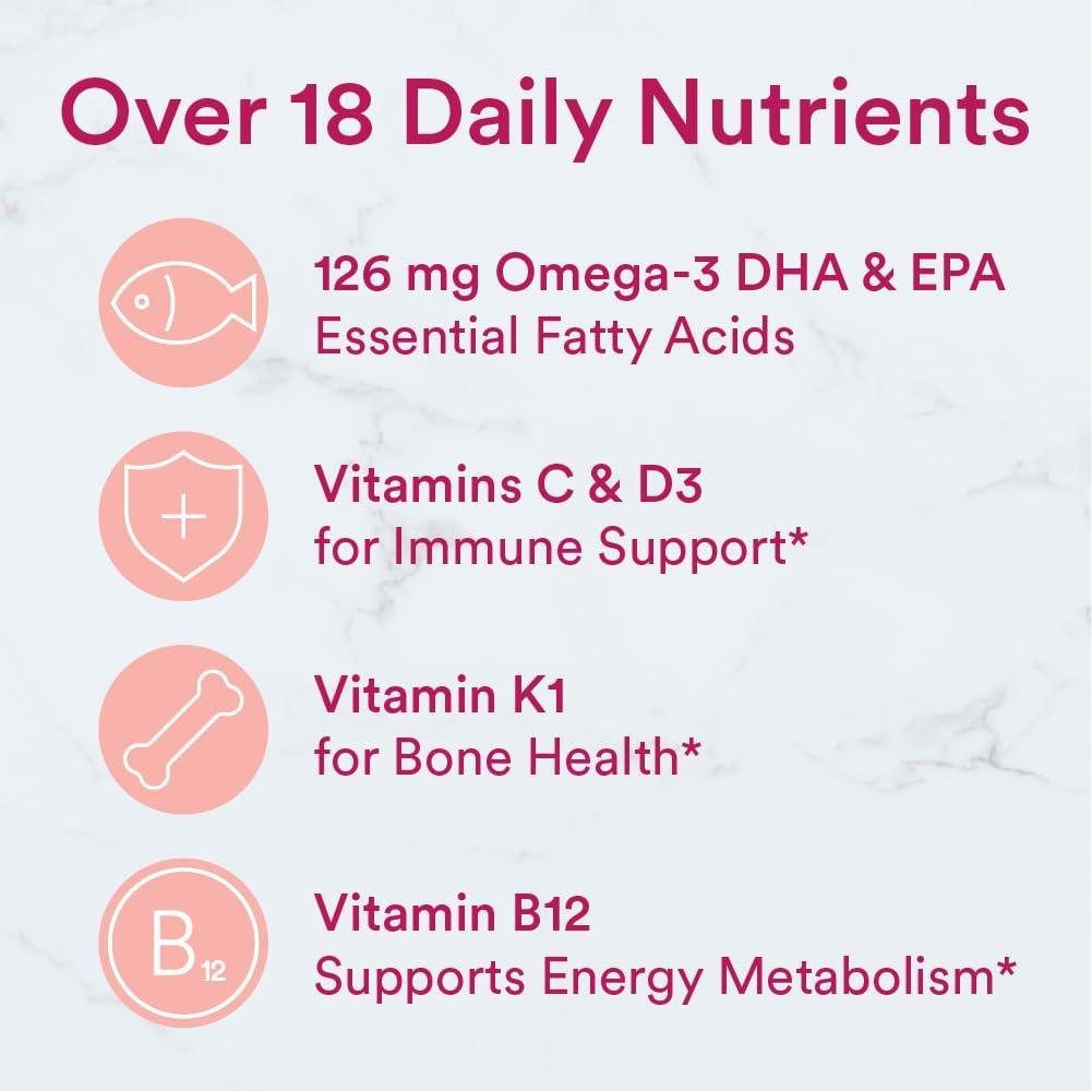 image:imageSmartyPants Womens Multivitamin Gummies Omega 3 DHAEPA Methylfolate CoQ10 Vitamin D3 C B12 B6 A K Zinc Three Fruit Flavors 90 Count 30 Day SupplyOld 30 Day Supply