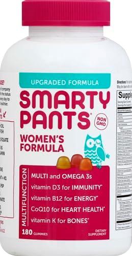 image:imageSmartyPants Womens Multivitamin Gummies Omega 3 DHAEPA Methylfolate CoQ10 Vitamin D3 C B12 B6 A K Zinc Three Fruit Flavors 90 Count 30 Day SupplyOld 30 Day Supply