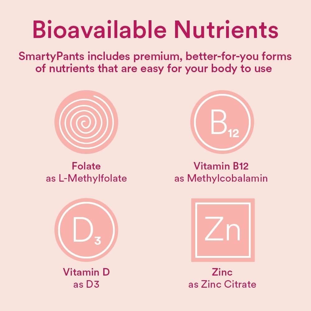 image:imageSmartyPants Womens Multivitamin Gummies Omega 3 DHAEPA Methylfolate CoQ10 Vitamin D3 C B12 B6 A K Zinc Three Fruit Flavors 90 Count 30 Day SupplyOld 30 Day Supply