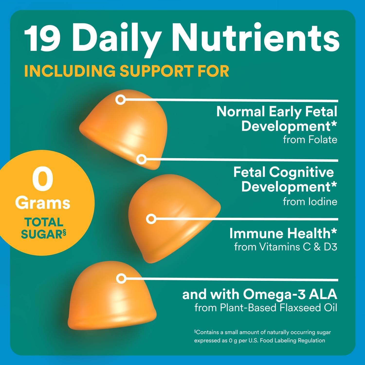 image:imageSmartyPants Zero Sugar Prenatal Multivitamin Gummies Choline Methylfolate Omega 3 ALA Vitamin D3 C Vitamin B12 B6 A K Zinc Biotin Gluten Free No Sugar Alcohols 90 Count 30 Day SupplyNew Formula