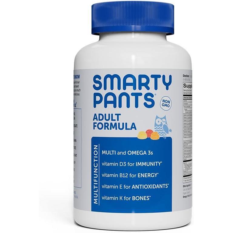 image:imageSmartyPants Adult Sleep Gummies with Melatonin Magnesium amp LTheanine DrugFree NonHabit Forming Sleep Aid FastActing Blueberry BlackBerry Flavor 60 CountAdult Multivitamin
