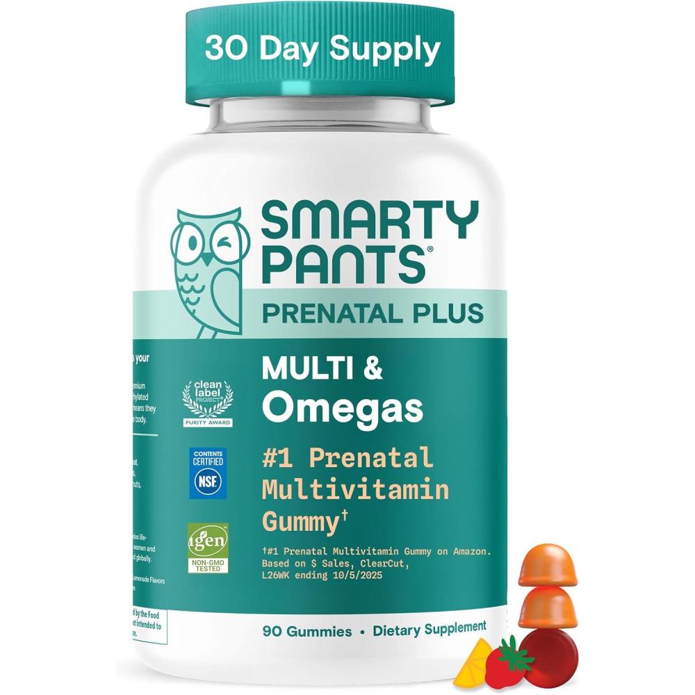 image:imageSmartyPants Prenatal Multivitamin Gummies Omega 3 DHAEPA Methylfolate Biotin Vitamin D3 C Vitamin B12 B6 Vitamin A K amp Zinc Gluten Free 120 Count 40 Day SupplyNew 30 Day Supply