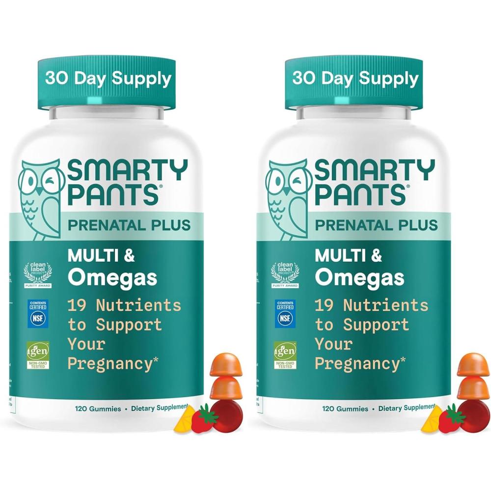 image:imageSmartyPants Prenatal Multivitamin Gummies Omega 3 DHAEPA Methylfolate Biotin Vitamin D3 C Vitamin B12 B6 Vitamin A K amp Zinc Gluten Free 120 Count 40 Day SupplyNew Formula