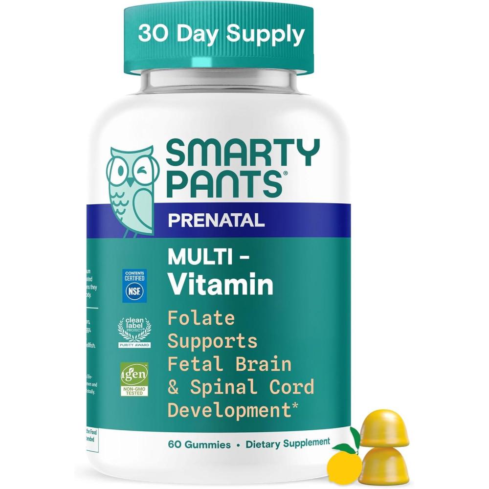 image:imageSmartyPants Prenatal Vitamins for Women Multivitamin Gummies Pre and Postnatal Vitamins Biotin Methylfolate Vitamin D3 C Vitamin B12 B6 A K amp Zinc Inositol 60 Count 30 Day Supply1 Count Pack of 1