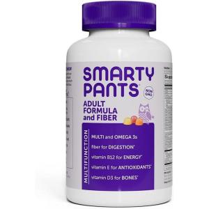 SmartyPants Adult Sleep Gummies with Melatonin: Magnesium & L-Theanine, Drug-Free, Non-Habit Forming Sleep Aid, Fast-Acting, Blueberry BlackBerry Flavor, 60 Count(Old Formula)