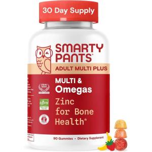 SmartyPants Adult Sleep Gummies with Melatonin: Magnesium & L-Theanine, Drug-Free, Non-Habit Forming Sleep Aid, Fast-Acting, Blueberry BlackBerry Flavor, 60 Count(Adult Mutivitamin Gummies)